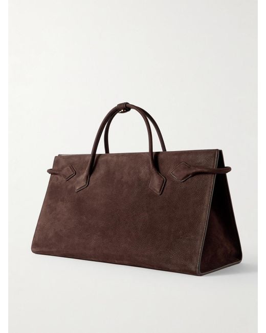 Alaïa Brown East West Tote Aus Nubukleder