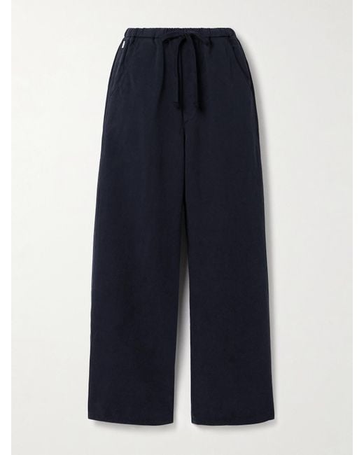 Citizens of Humanity Blue Aurora Cotton And Linen-Blend Wide-Leg Pants