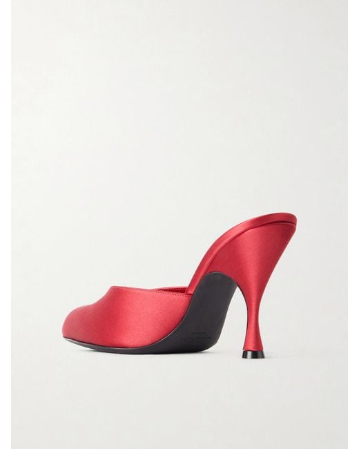 Herbert Levine Red Sitting Pretty 100 Satin Mules