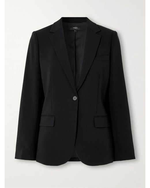 Theory Black Blazer Aus Crêpe