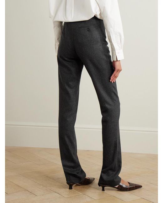 Frankie Shop Black Morrison Wool-Blend Straight-Leg Pants