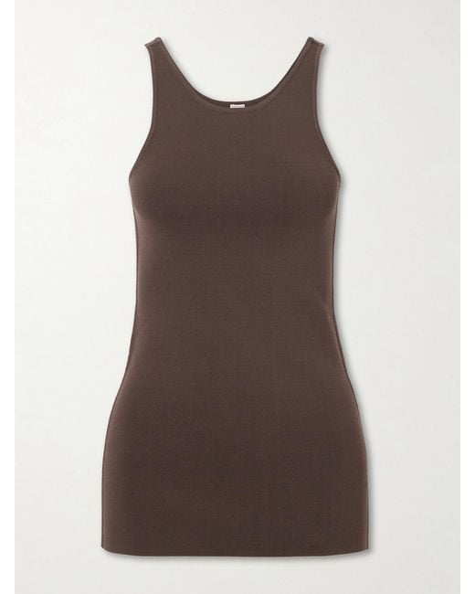 Totême Brown Stretch-Jersey Tank