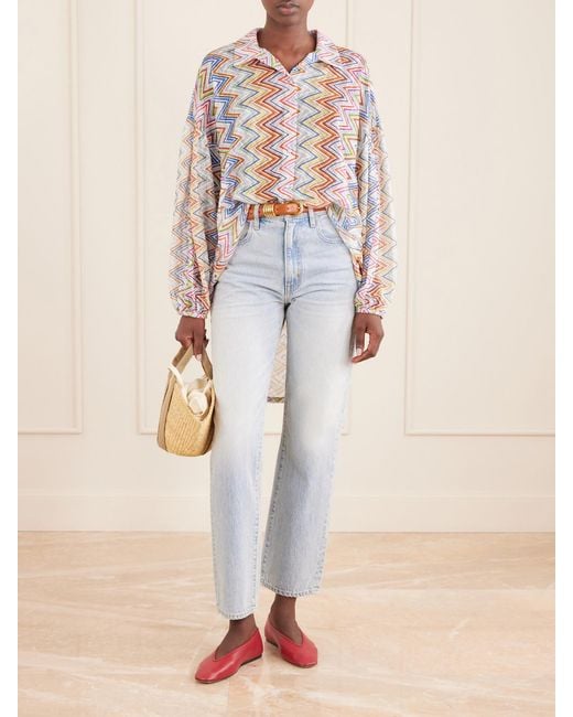Missoni White Striped Mesh Knitted Shirt