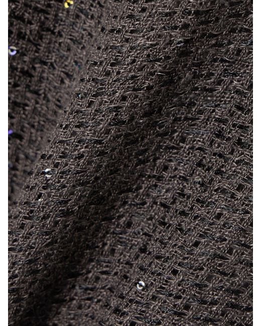 Leset Gray Stella Sequined Linen-Blend Mini Dress