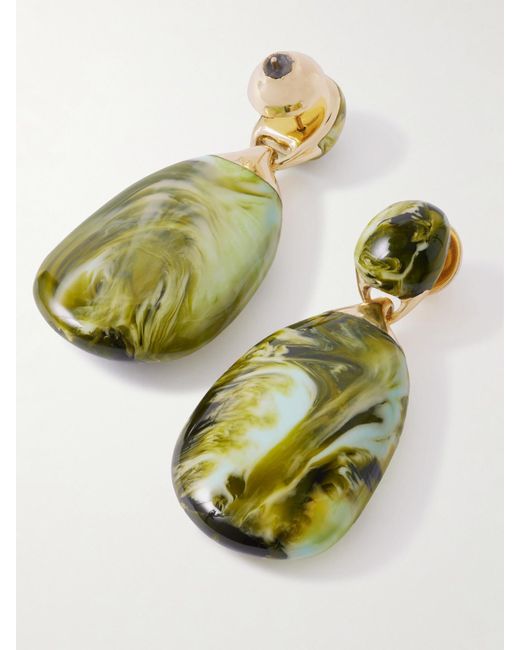 Dinosaur Designs Metallic River Rock Large-Tone Resin Earrings