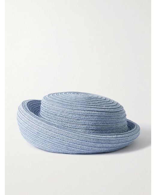 Gigi Burris Millinery Blue Laura Straw Pillbox Hat