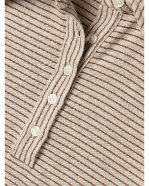 Citizens of Humanity Natural Shara Striped Jersey Polo Shirt