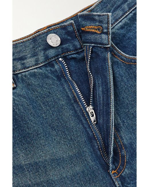 Area Blue Hoch Sitzende Jeans Mit Weitem Bein, Cut-Outs Und Kristallen