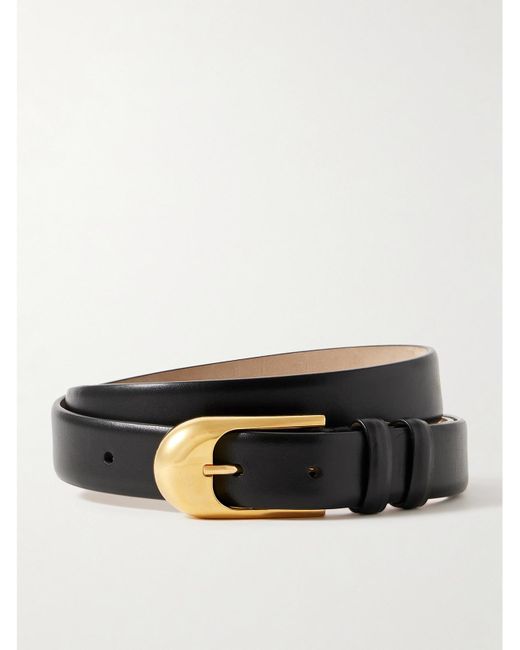 Khaite Black Dome Leather Belt