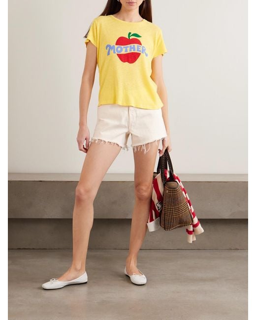 Mother Natural The Dodger Frayed Denim Shorts