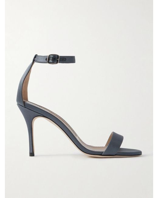 Manolo Blahnik Blue Chaos 90 Sandalen Aus Satin