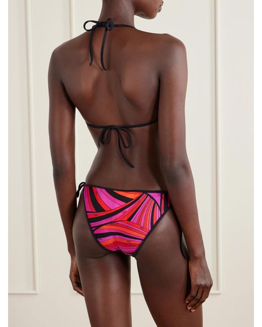Emilio Pucci Pink Striped Bikini Briefs