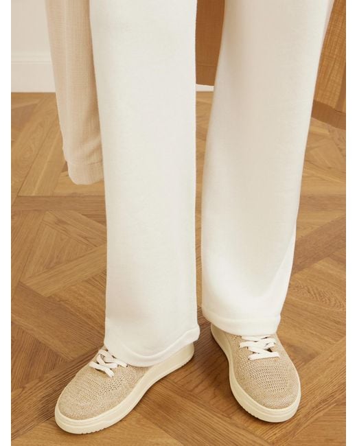 Autry Natural Easyknit Suede-Trimmed Metallic Knitted Sneakers