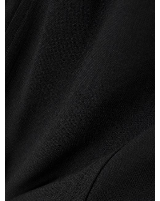 Victoria Beckham Black Layered Ruched Satin-Trimmed Crepe Mini Skirt