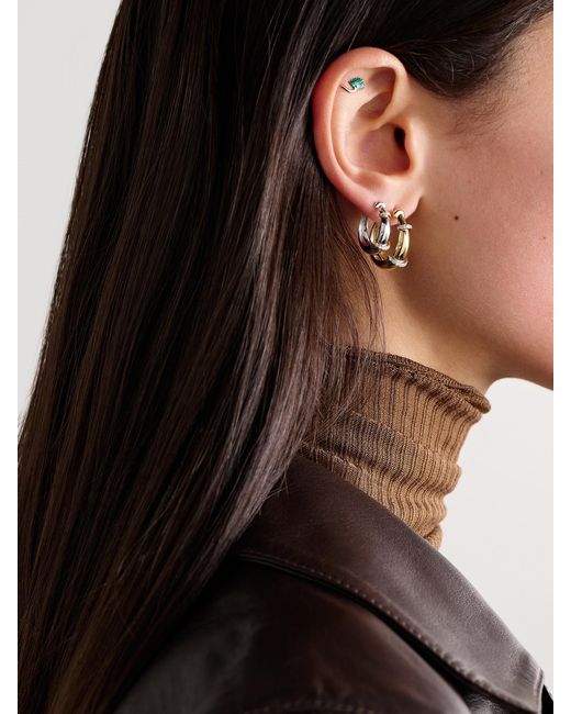 L'Atelier Nawbar Natural Buoy 18-Karat And Diamond Hoop Earrings