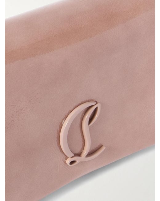 Christian Louboutin Pink Loubi54 Embellished Crinkled Patent-Leather Shoulder Bag