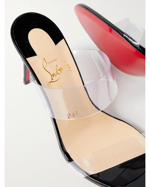 Christian Louboutin White Just Nothing 85 Pvc And Patent-Leather Mules