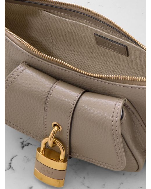 Chloé Natural The 99 Schultertasche Aus Strukturiertem Leder Mit Verzierung