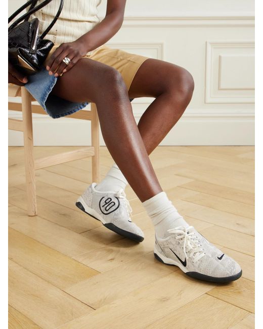 Nike White T90 Se Snake-Effect Leather Sneakers