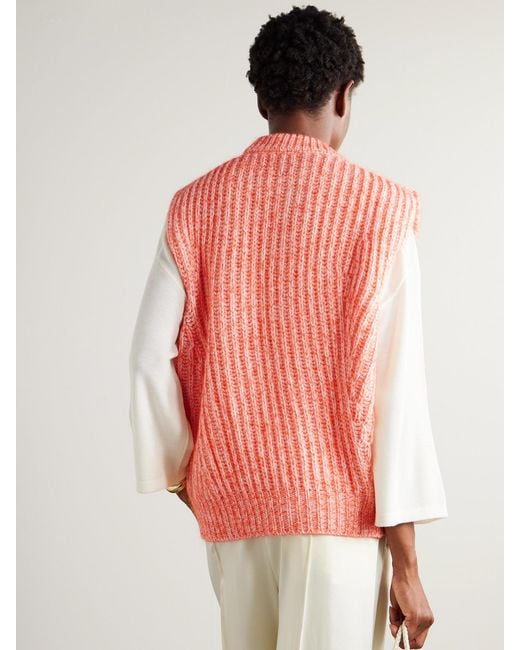 Sa Su Phi Pink Ribbed Wool-Blend Vest