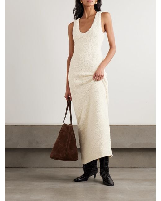 Sir White Tropicana Cotton-Blend Bouclé Maxi Dress