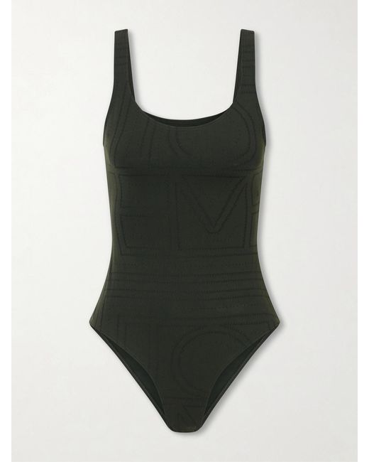 Totême Black Monogram Swimsuit
