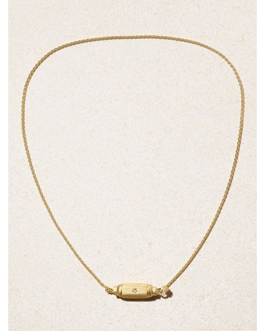 Marie Lichtenberg Natural Micro Coco Locket Kette Aus 18 Karat Mit Diamanten