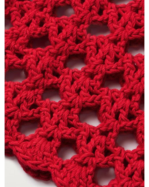 Suzie Kondi Red Iris Crocheted Cotton Top