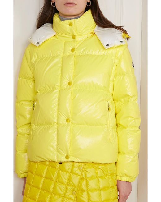 Moncler Yellow Mauleon Convertible Quilted Cotton-Blend Shell Down Jacket