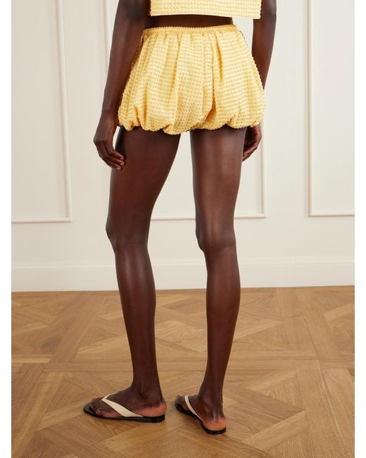 Jonathan Simkhai Metallic Addie Checked Seersucker Shorts