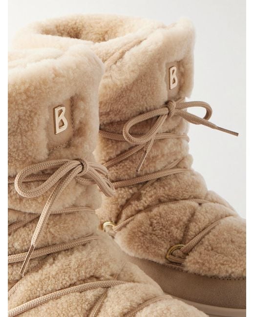 Bogner Natural Chamonix Schneestiefel Aus Shearling, Strukturiertem Leder Und Veloursleder