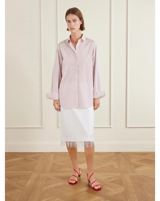 Rohe Pink Striped Cotton-Poplin Shirt