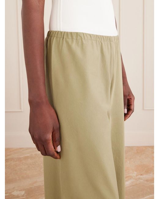 La Ligne Natural Colby Cotton-Poplin Wide-Leg Pants