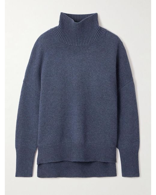 Lisa Yang Blue Heidi Cashmere Turtleneck Sweater