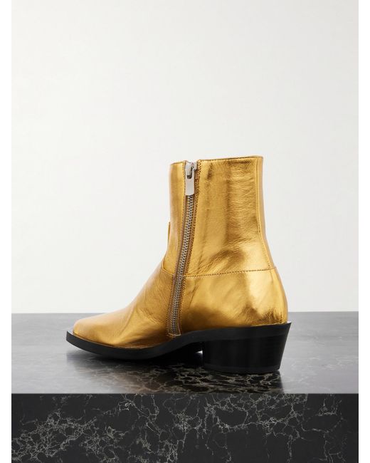 Proenza Schouler Bronco Metallic Leather Ankle Boots