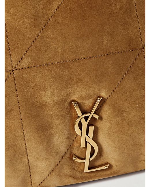 Saint Laurent Natural Jamie 4.3 Schultertasche Aus Gestepptem Veloursleder