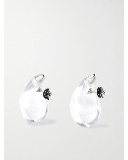 Bottega Veneta Natural Resin And Sterling Earrings