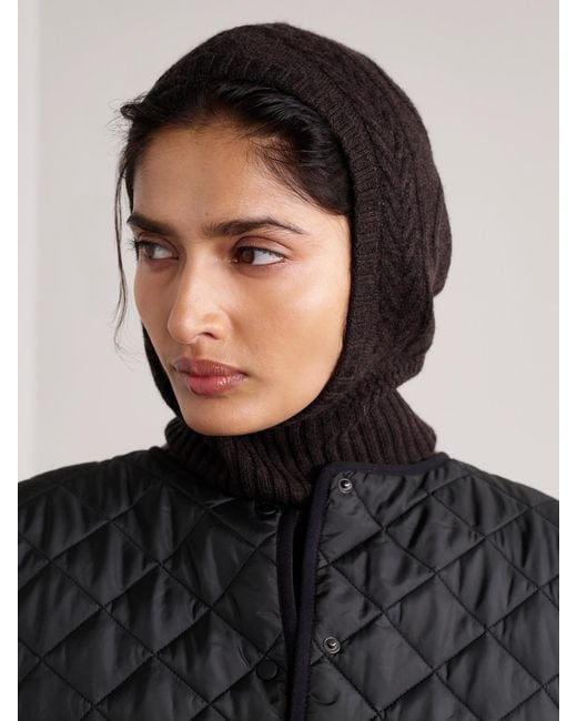 arch4 Black Cable-Knit Cashmere Balaclava