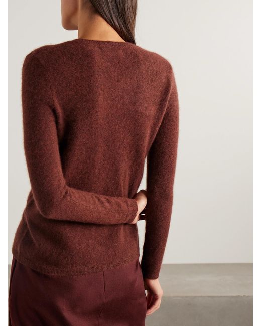 Co. Red Cashmere And Silk-Blend Sweater