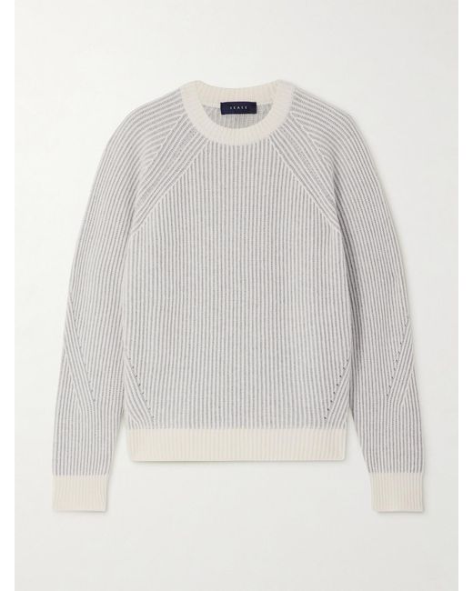 Sease White Ribbed Cashmere Sweater