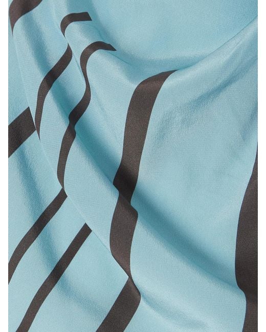 Sir Blue Rioja Embellished Striped Silk-Crepe Halterneck Top