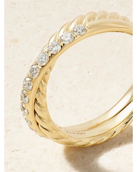 David Yurman Natural Crossover Two Row Ring Aus 18 Karat Mit Diamanten
