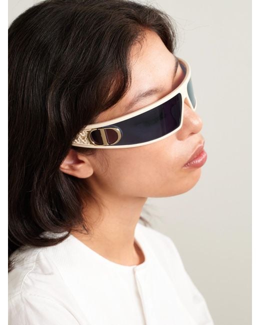 Dior Blue Verydior M1U Wrap-Around Acetate Sunglasses