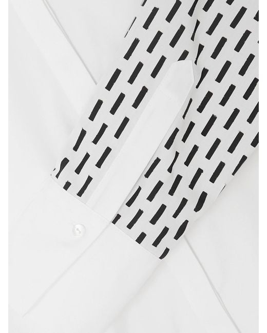Partow White Hugo Printed Cotton-Poplin Shirt