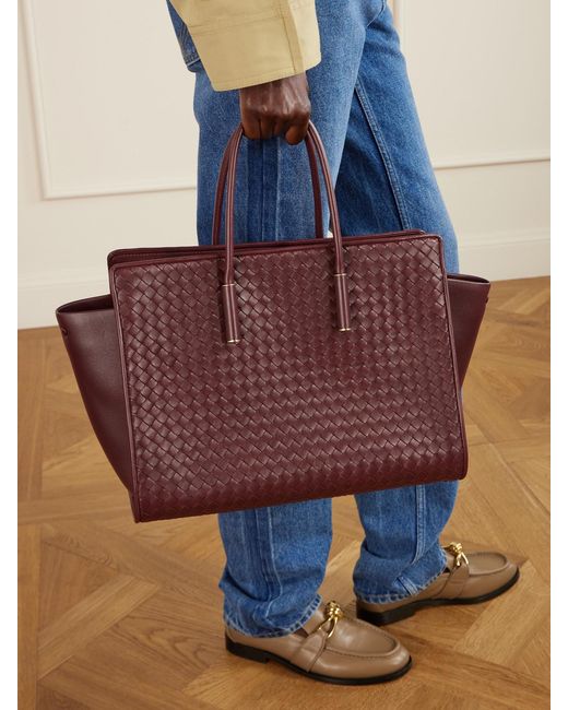 Bottega Veneta Purple Barbara Intrecciato Leather Tote
