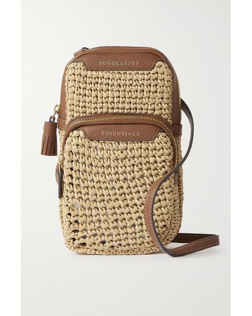 Anya Hindmarch Essentials Leathertrimmed Raffia Shoulder Bag in Natural Lyst