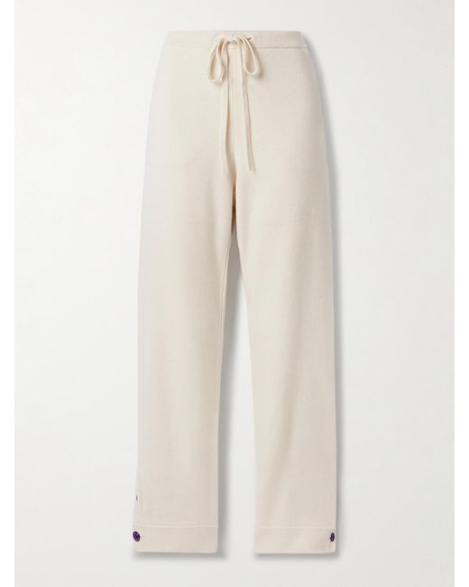 God's True Cashmere Natural Cashmere Track Pants