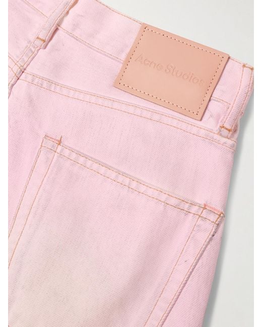 Acne Pink Halbhohe Jeans Mit Weitem Bein