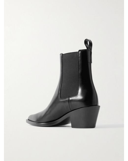 Gianvito Rossi Black Wylie Dover 45 Glossed-Leather Chelsea Boots