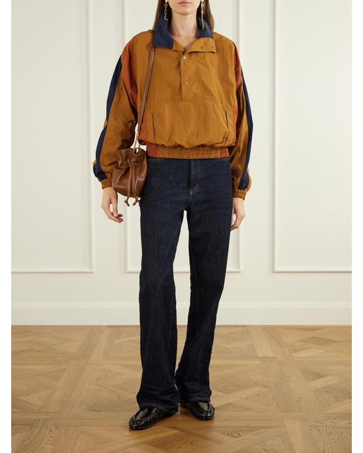 Saint Laurent Brown Logo-Embellished Leather Penny Loafers